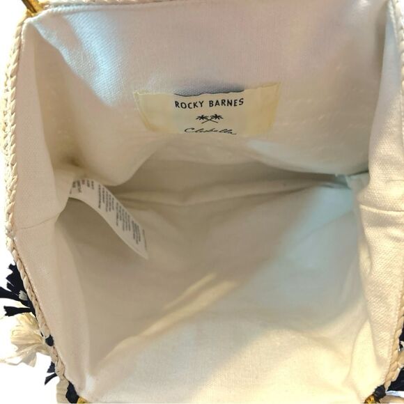 Cleobella Rocky Barnes Raffia Navy, Tan & Gold Handle‎ Handbag - Picture 10 of 10